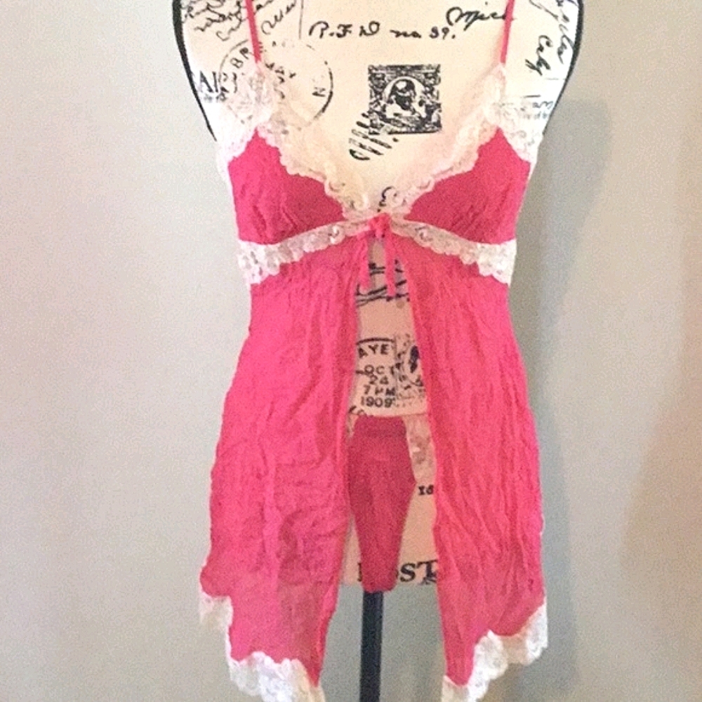 Vintage Y2K Silk Victoria’s Secret BabyDoll Set